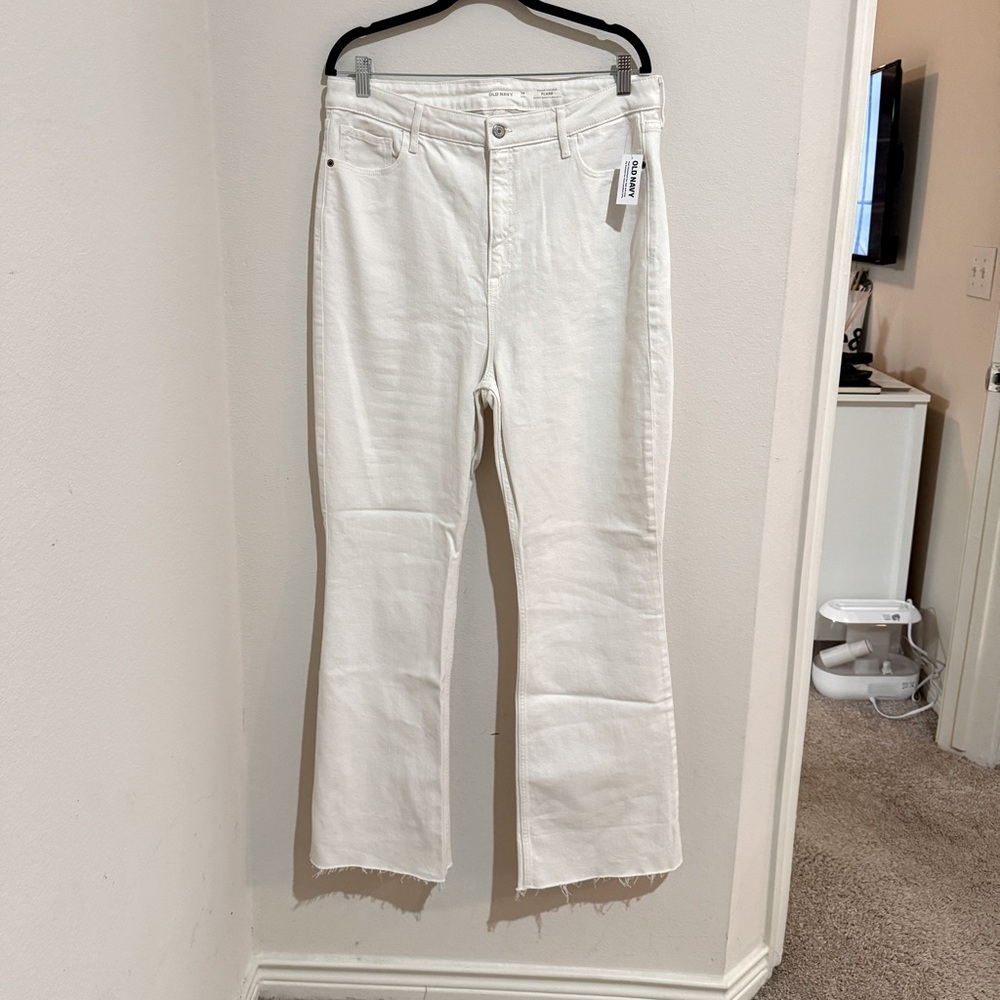 Old Navy White Flare Wide Leg Jeans